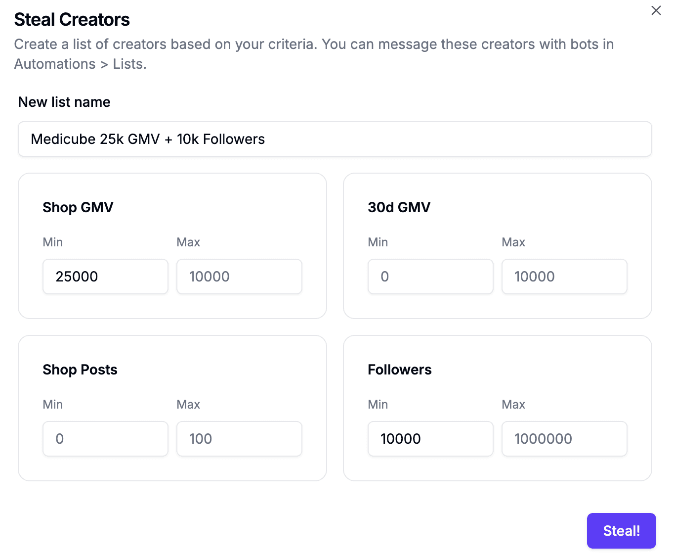 Product interface