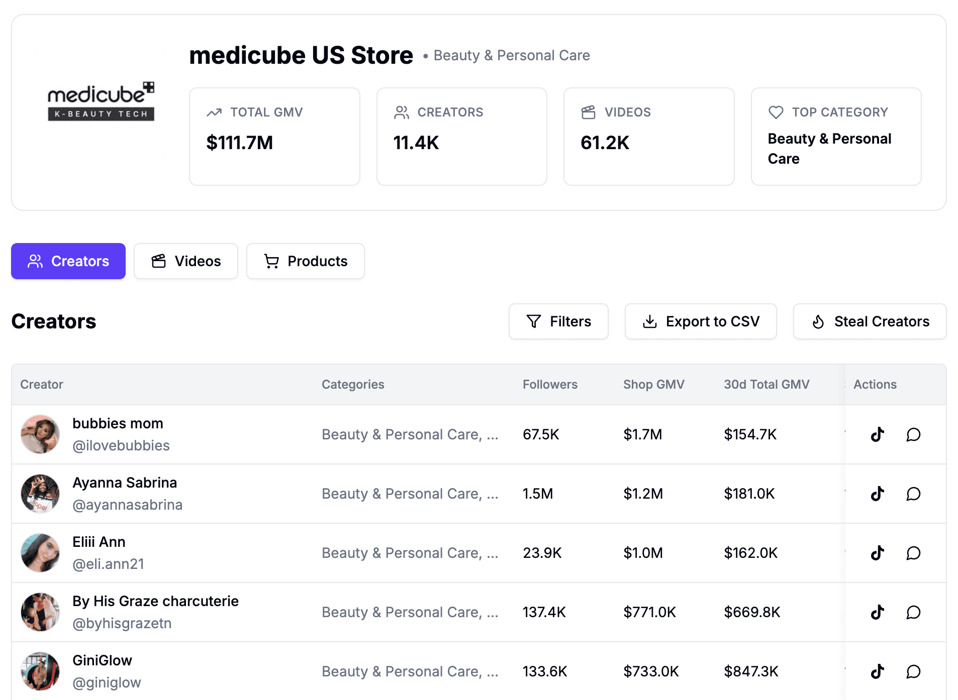 Product interface