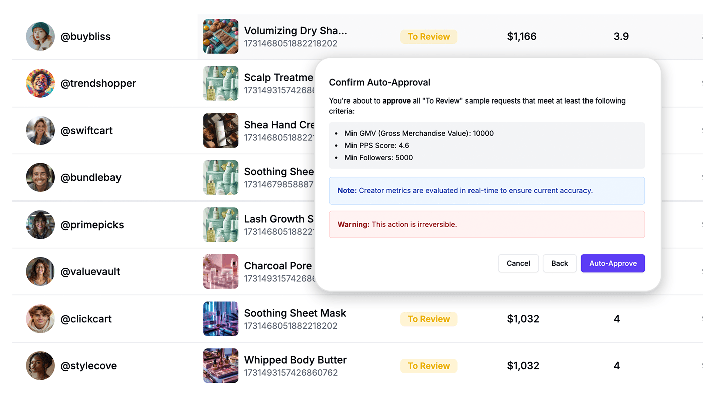 Product interface